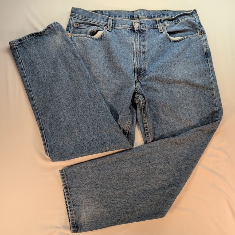 Levis 505 Regular Fit Straight Leg Jeans Blue Denim Mens 40x32 Vintage